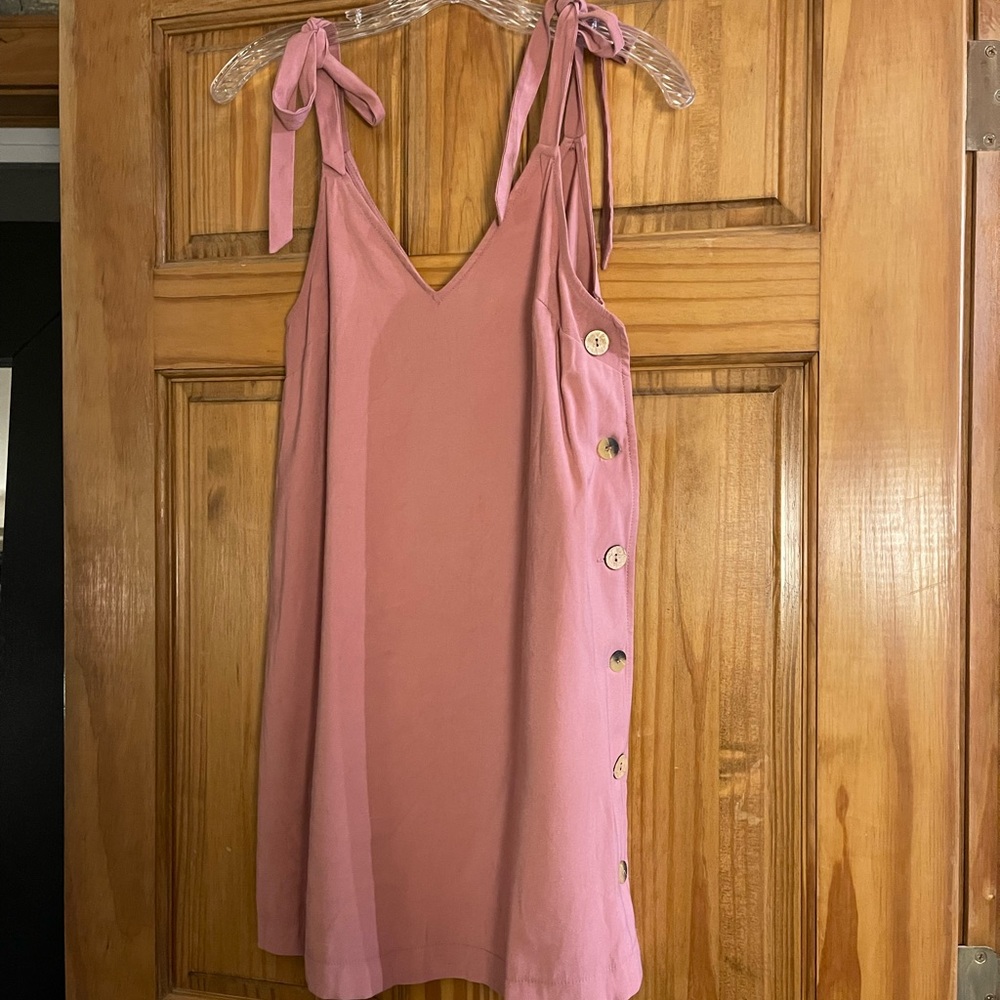 Topshop Pink Side Button Women’s Mini Slip Dress